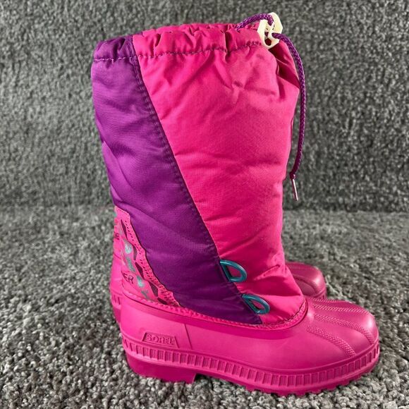 Sorel Snow Boots Youth Girls 5 Pink Purple Removeable Liner Made in Canada - Picture 3 of 13